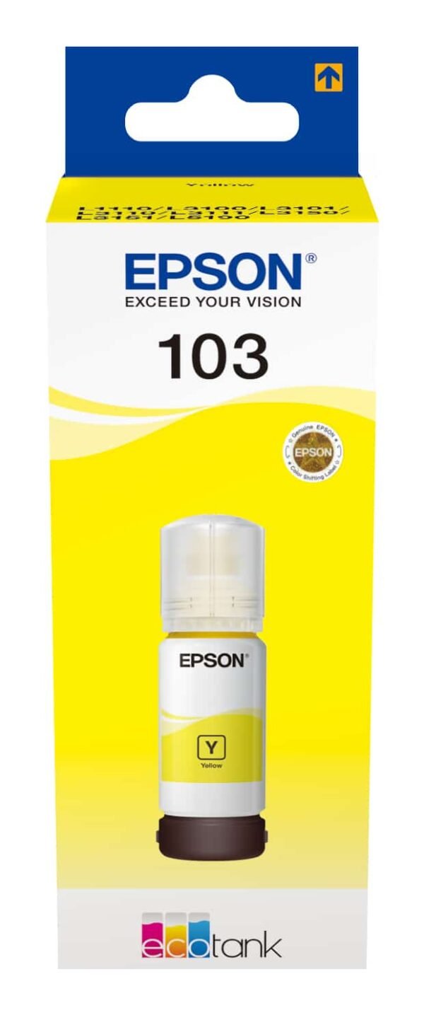 Epson 103 Jaune – Bouteille d’encre Epson EcoTank d’origine (C13T00S44A)